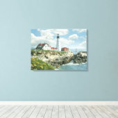 Alan Giana "Portland Head Light" Vinyl Fotobehang Canvas Afdruk (Insitu (Houten vloer))