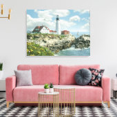 Alan Giana "Portland Head Light" Vinyl Fotobehang Canvas Afdruk (Insitu (Woonkamer))