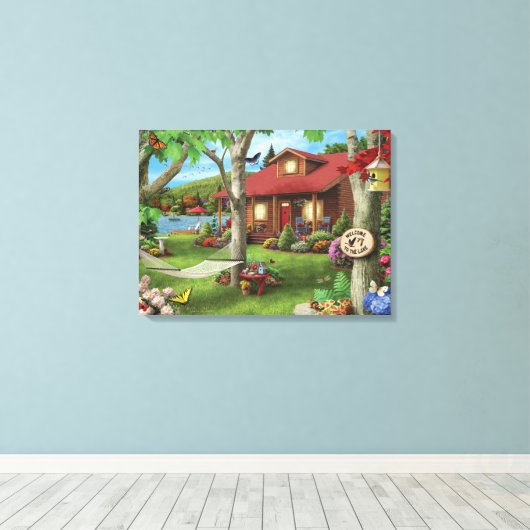 Alan Giana "Welkom bij het meer" Canvas Print (Insitu (Houten vloer))