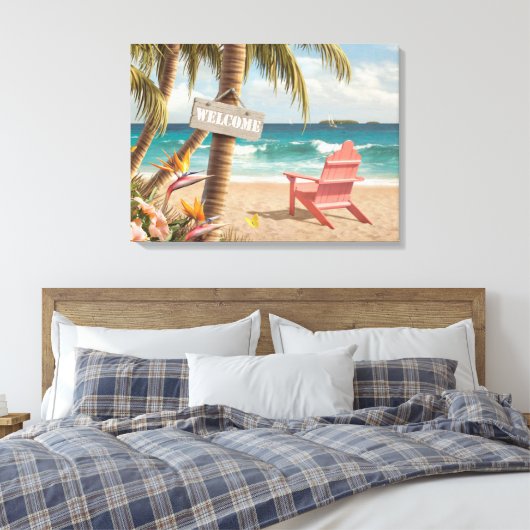 Alan Giana "Welkom in het paradijs" Canvas Print (Insitu (Slaapkamer))