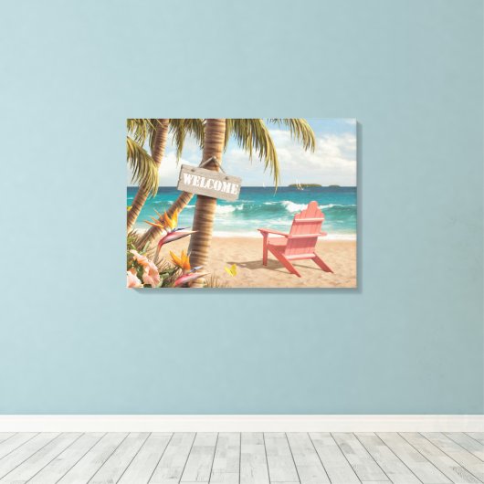 Alan Giana "Welkom in het paradijs" Canvas Print (Insitu (Houten vloer))
