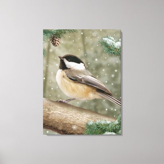 Alan Giana "Winter Chickade" Canvas Print (Voorkant)