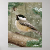 Alan Giana "Winter Chickadee" Poster (Voorkant)