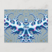 ALAN ~ Icy White en Blue 3D Fractal Design ~ Briefkaart (Voorkant)