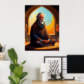 Alan kijkt naar meditatie Print, waardevol Poster  (Thuiskantoor)