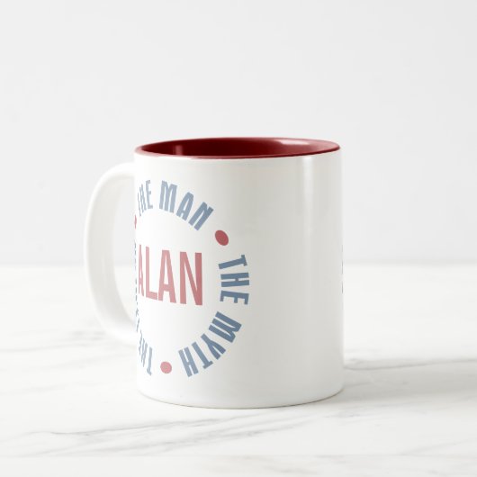 Alan Man Myth Legend  Tweekleurige Koffiemok (Voorkant links)