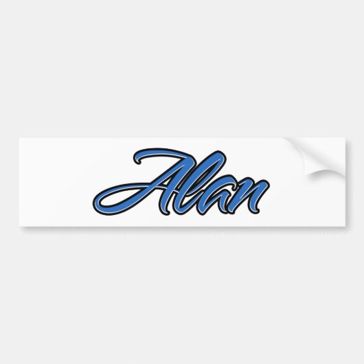 Alan Name blue Aufkleber Sticker Autoaufkleber (Voorkant)