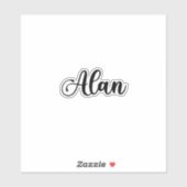 Alan Name - Handgeschreven kalligrafie Sticker (Vel)