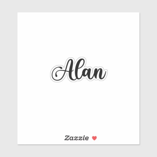 Alan Name - Handgeschreven kalligrafie Sticker (Vel)