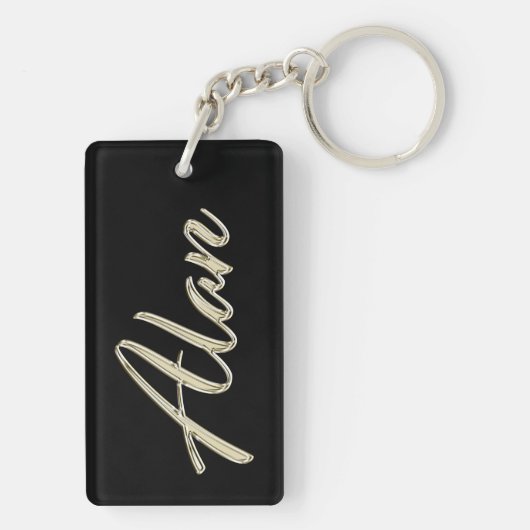 Alan Name whitegold Schlüsselanhänger Anhänger Sleutelhanger (achterkant)