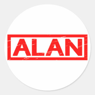 Alan Stamp Ronde Sticker