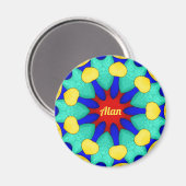 ALAN ~ Sterk rood groen geel ~ Prachtig ontwerp Magneet (Voorkant / Achterkant)