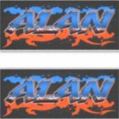 Alan Vorname Name Graffiti Aufkleber Sticker (Voorkant)