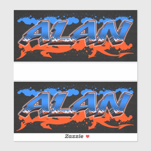 Alan Vorname Name Graffiti Aufkleber Sticker (Vel)
