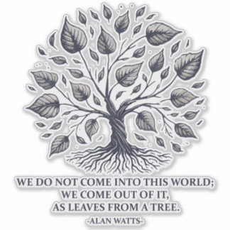Alan Watts Bladeren van het Leven - Mystieke boom  Sticker