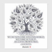 Alan Watts Bladeren van het Leven - Mystieke boom  Sticker (Vel)
