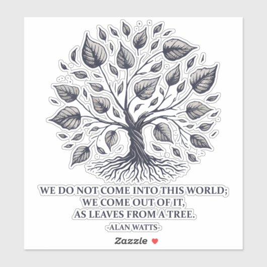 Alan Watts Bladeren van het Leven - Mystieke boom  Sticker (Vel)
