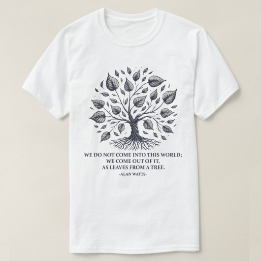 Alan Watts Bladeren van het Leven - Mystieke boom  T-shirt (Design voorkant)