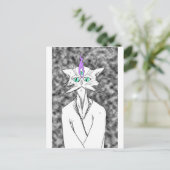 Alan Watts Cat Briefkaart (Staand voorkant)