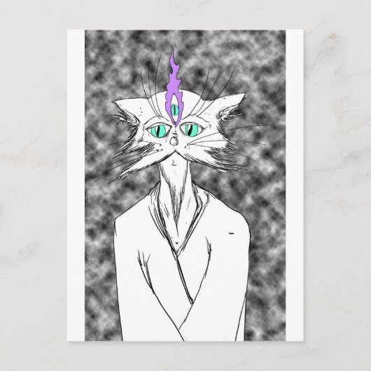 Alan Watts Cat Briefkaart (Voorkant)