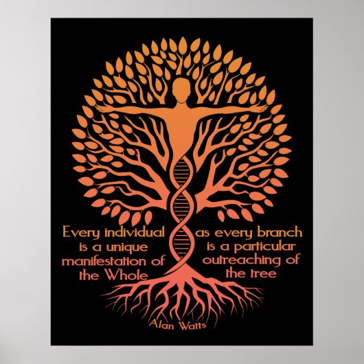 Alan Watts - De boom van het leven en eenheid Poster (Voorkant)