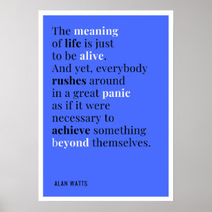 Alan Watts - De zin van het leven Poster