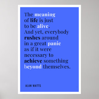 Alan Watts - De zin van het leven Poster