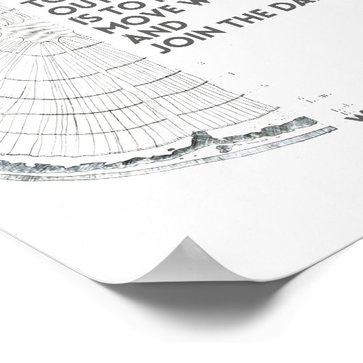 Alan Watts - Doe mee met danscitaat Poster (Hoek)