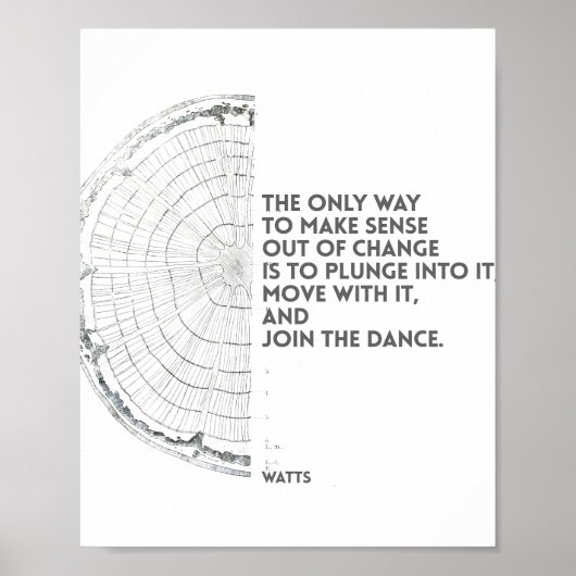 Alan Watts - Doe mee met danscitaat Poster (Voorkant)