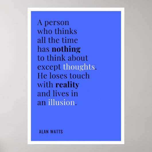 Alan Watts over het denken Poster (Voorkant)