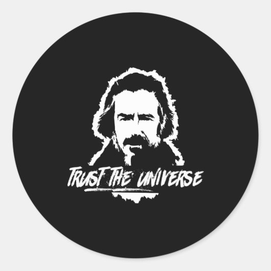 Alan Watts vertrouwt het universum Ronde Sticker (Voorkant)