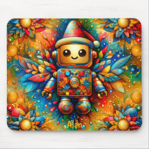 ALAN ~ Zany ROBOT Christmas Muismat