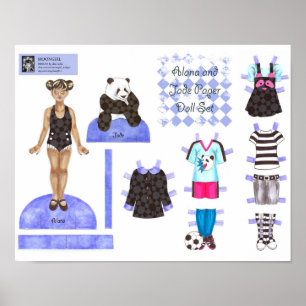 Alana en Jade Paper Doll Set - Afspelen of weergev Poster