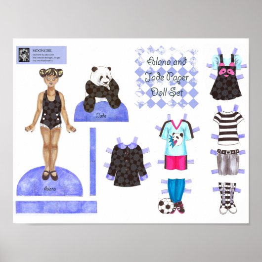 Alana en Jade Paper Doll Set - Afspelen of weergev Poster (Voorkant)
