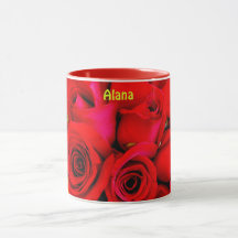 ALANA ~ Gepersonaliseerde Rozen knoppen Foto ~ Mok