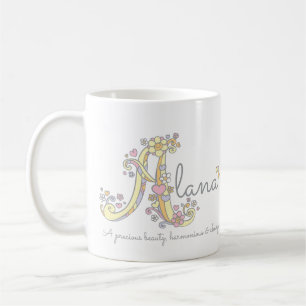 Alana letter A: naam monogram mok