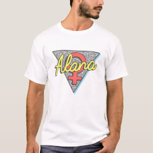 Alana Name Retro Driehoek Gepersonaliseerde Gift T-shirt