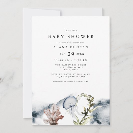 ALANA Tropical Ocean Coral Beach Baby shower Kaart (Voorkant)