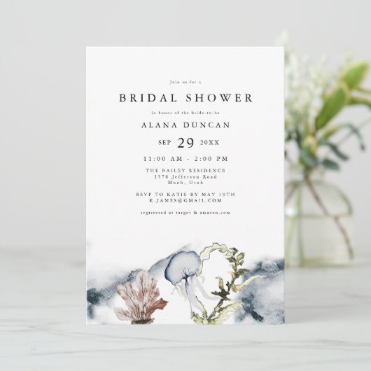 ALANA Tropical Ocean Coral Beach Vrijgezellenfeest Kaart (Staand voorkant)