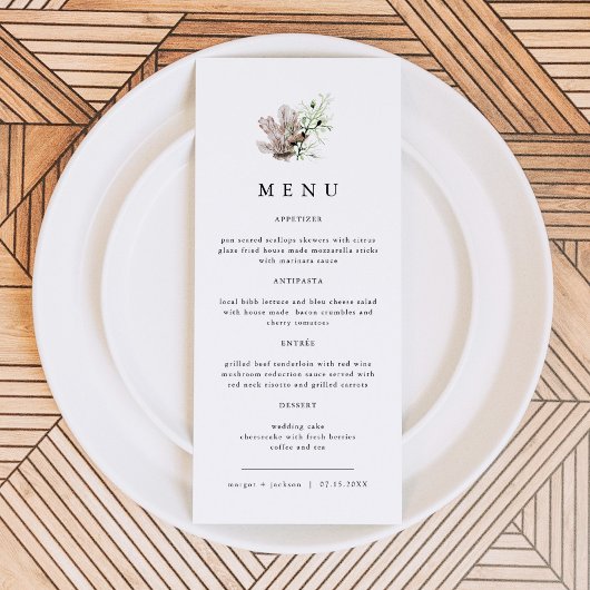 ALANA Tropical Ocean Coral Jelly Fish Beach Menu