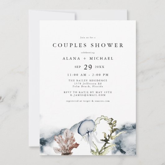 ALANA Tropische oceaan koraal strand koppels douch Kaart (Voorkant)