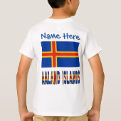 Åland Eilanden Ålander Vlag Blauw Personalisatie T-shirt (Achterkant)