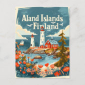Åland Eilanden Finland handgetekende kunst Briefkaart (Voorkant)