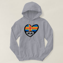 Åland Eilanden Landcode Vlag Hart Hoodie