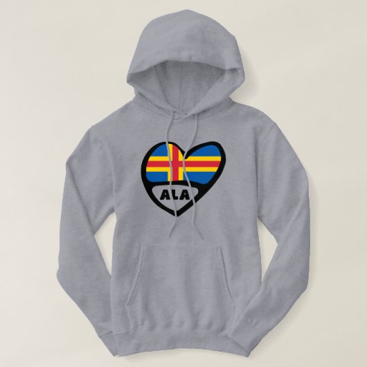 Åland Eilanden Landcode Vlag Hart Hoodie (Design voorkant)