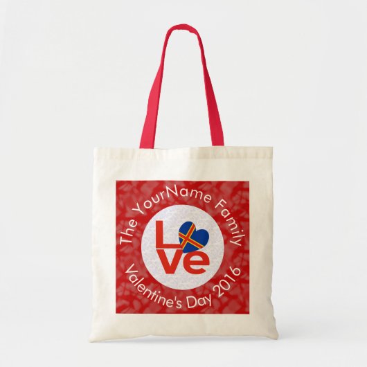 Åland Eilanden Rode letter LOVE Vlag Gepersonalise Tote Bag (Voorkant)