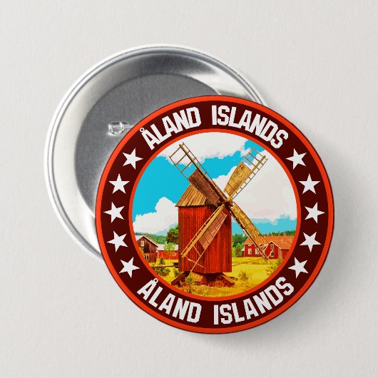 Åland-eilanden Ronde Button 7,6 Cm (Voorkant /achterkant)
