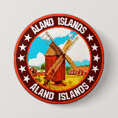 Åland-eilanden Ronde Button 7,6 Cm (Voorkant)