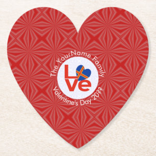 Åland-eilanden Rood Letter LOVE Vlag Gepersonalise Kartonnen Onderzetters