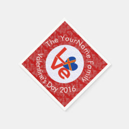 Åland Eilanden Vlag Hart Rode Liefde Servetten